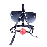 Punk Style Black Leather Blindfold Halloween Headgear Adjustable Harness Cosplay Mask with Edgy Gothic Vibes for Dark Theme Parties