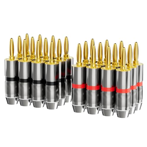 Fiches banane plaqué or 24K haute performance SYSTON connecteur audio