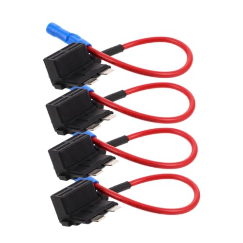 Kit de 4 fusibles automotrices medianos con soporte duradero para fusible para cámara de tablero, fácil instalación, protege el circuito, sin caja incluida para automóvil miniatura 1