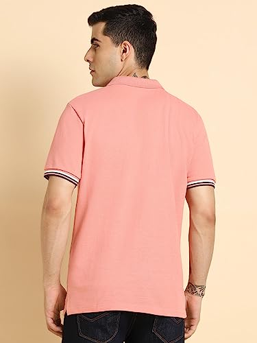 Image of Dennis Lingo - Men's Cotton Solid Slim Fit Polo Neck T-Shirt