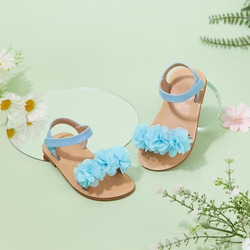 Image of Otter MOMO Girls Open Toe Princess Flat Sandals with Comfort Sole Summer Sandals