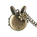 Montre de Poche à Fleurs en Forme de Lapin pour Femmes pour Filles rétro Bronze Classique Complet Chasseur Pendentif chaîne Collier Montre Enfants Jouet