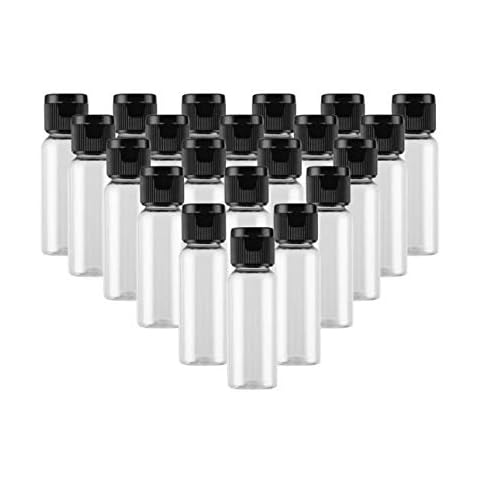 30Pack 0.7 oz Plastic Empty Travel Bottle with Flip Cap Sample Cosmetic Containers Jar for Lotions Shampoos and Massage Oils(Clear) Cover