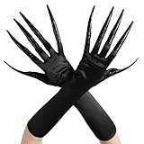 Long Finger Claw with Black Gloves for Women Scary Vampire Witch Cosplay Costume Accessories Set