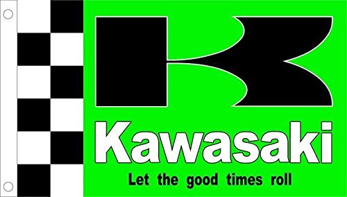 Kawasaki Green Checkered Flag 3' x 5' Indoor Outdoor Motorcycle Banner