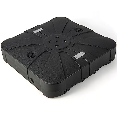 Giantex Cantilever Umbrella Base with Wheels, 200 lbs Water Filled Umbrella Stand for Offset Patio Umbrella, 33.5 inch Heavy Duty Square Offset Umbrella Holder for Deck Garden Poolside