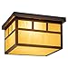 VAXCEL Mission Bronze Square Outdoor Flush Mount Ceiling Light Honey Glass -  OF37211BBZ