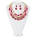 Bocar 3 Layer Chunky Statement Beaded Necklace Set with Earrings Fashion Multi Layer Women Collar Necklace (NK-10625-Bright Rose-Gold)