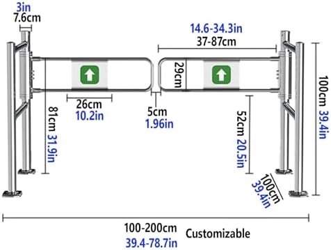 Automatic Rebound Swing Safety Gate - One-Way Stainless Steel Door with Spring Closure, 180cm (70.8in) - Ideal for Home, Market, and Child Safety.
