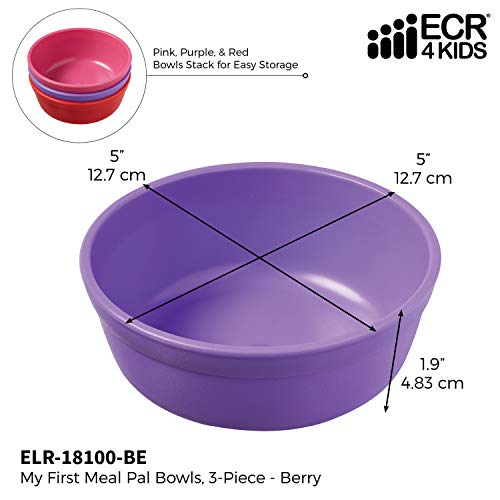 Ecr4Kids Elr-18100-Be My First Meal Pal Snack Bowls – Bpa-Free, Dishwasher Safe, Stackable Bowls For Baby, Toddler And Child Feeding - 3-Pack, Berry #TOP1