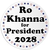 Ro Khanna for President 2028 - Circle Sticker Decal 3 Inch - USA Election Democrat Liberal Vote Support Red White Blue
