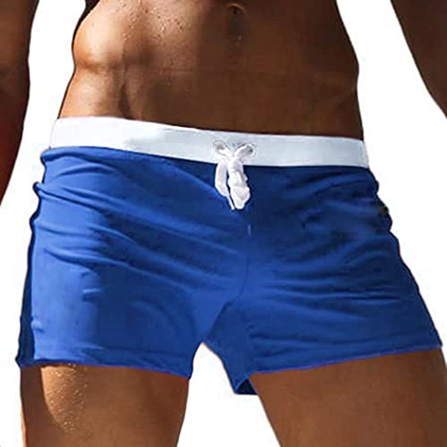 COOFANDY Men's Swim Trunks Quick Dry Beach Boxer Briefs Swimwear Board Shorts with Zipper Pocket (01-Sky Blue, XX-Large)