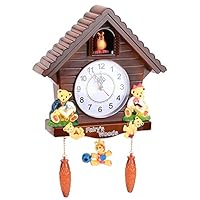 WGFOIP Cuckoo Clock, Tree House Clock Wooden Pendulum Wall Clock Pendulum Quartz Clock for Home 2