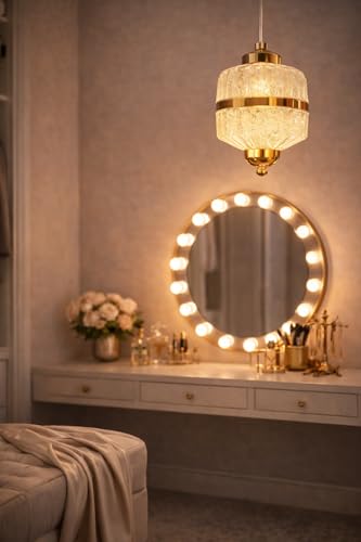 Image of TRIPPING 10 Watt Premium Crystal Glass LED Pendant Light with 3-in-1 Adjustable Light Color (Warm, Natural, Cool), Gold Finish Hanging Ceiling Lamp for Home, Hotel & Cafe Interiors 547