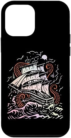 iPhone 12 mini Vintage Giant Octopus Pirate Ship, Ocean Sea Case