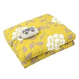 WYZQ Manta eléctrica con calefacción, Mantas con calefacción eléctrica con 9 configuraciones de Calor Apagado automático Cojín de colchón Seguro y cálido para Viajar a casa, 71'x 79', Flores, almoha