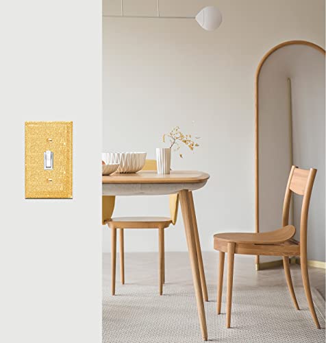 Cubierta de placa de pared dorada con diamantes de imitación para interruptor de luz de salón 7