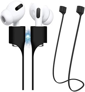 Viwind Magnetic Airpods Strap,Anti-Lost Silicone Lanyard,Wire Cable Connector for Wireless Earphones,Soft Sports Running Neck Rope Cord Bluetooth Earphone Accessories for AirPods Pro/3/ 2/1(Black)