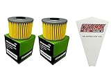 Cyclemax Two Pack compatible with Kawasaki Oil Filter 52010-1053 Contains Two Filters and a Funnel