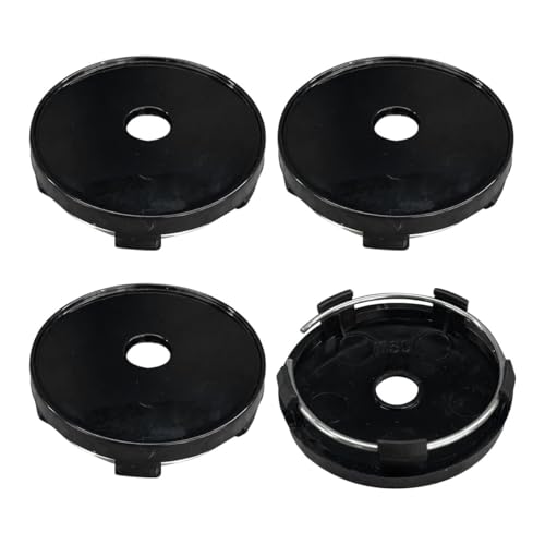 4PCS Car Wheel Hub Center Cap, 2.38'' (60mm) Outer Diameter, 0.44'' (11mm) Inner Diameter, Universal Snap-in Car Rim Hub Caps, Plastic Hub Covers Car Rim Modification Decoration Accessories (Black)