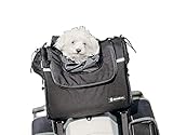 DEEMEED Petbag Sac de transport pour chien (2-5 kg) ou chat avec triple système de ventilation pour Sissy Bar, porte-bagages ou siège Fabriqué en tissu Cordura italien