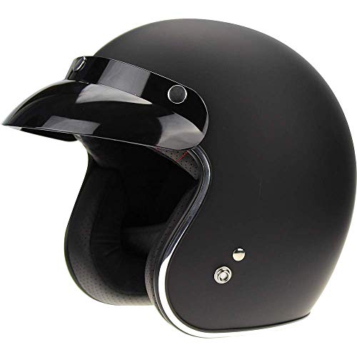 Viper Rs-05 fin à visage ouvert pour moto scooter Mod rétro – Casque Noir mat