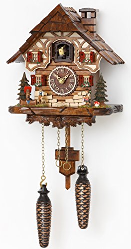 Trenkle Quartz Cuckoo Clock Black Forest House with Music TU 4202 QM