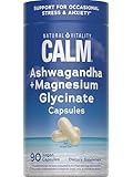Natural Vitality Calm Ashwagandha + Magnesium Glycinate Capsules | Support for Occasional Stress & Anxiety | Gluten Free Supplement| 90 Count