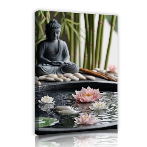 Toile zen Bouddha decoration sereine pour salon chaleureux et coin de lecture