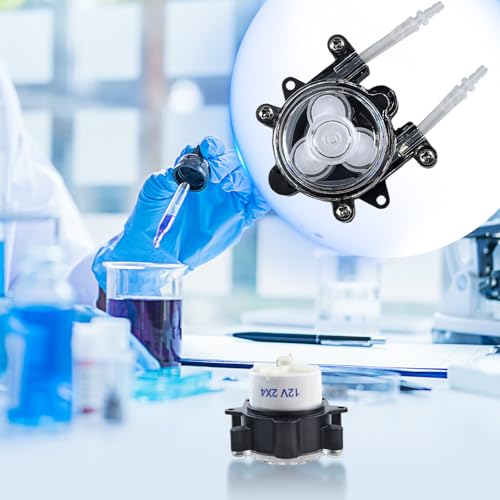 Mini Peristaltikpumpe, Peristaltik Flüssigkeitspumpe Dosierpumpe Schlauchpumpe G528 DC 12V 250-300MA 0,1-60 U/min, Biochemische Vakuumpumpe für Bioengineering Aquarium Lab Analytic DIY-Zubehör (2x4)