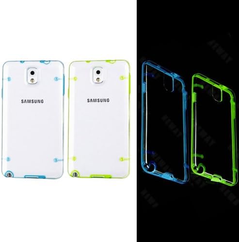 Luminous Glow in the Dark Cover Case for Galaxy Note 3 III N9000 (Set of 2: Blue + Green) Paragon Coast