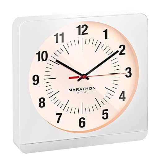 MARATHON Studio Edition Jumbo 12 Inch Analog Wall Clock with Auto Night-Light