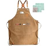 ZOMAO Chef Apron, Cotton Canvas Cross Back Apron...
