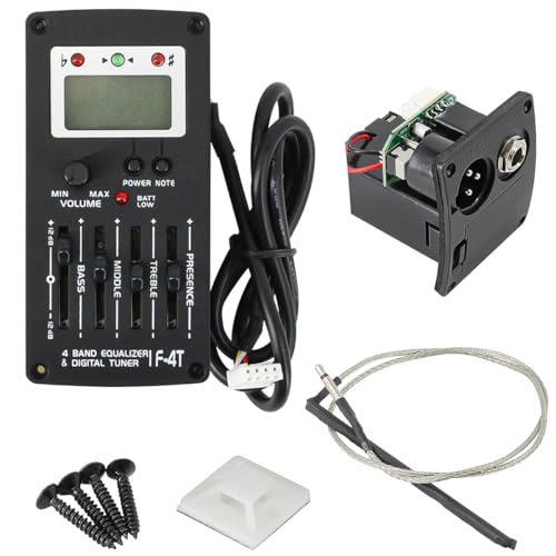 Micro piézo pour guitare acoustique avec préampli égaliseur 4 bandes et accordeur intégré