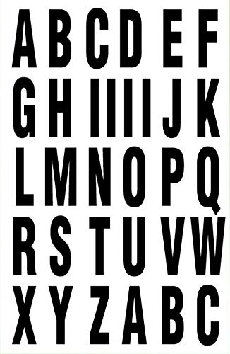 HY-KO Autoadesivo de 5 cm, números de vinil preto e branco (pacote com 2) e letras (pacote com 2)