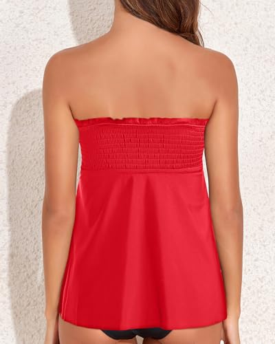 Image of Tankini Swim Tops for Women - Bathing Suit Top No Bottom 2025 Bandeau Swimsuit Tops
