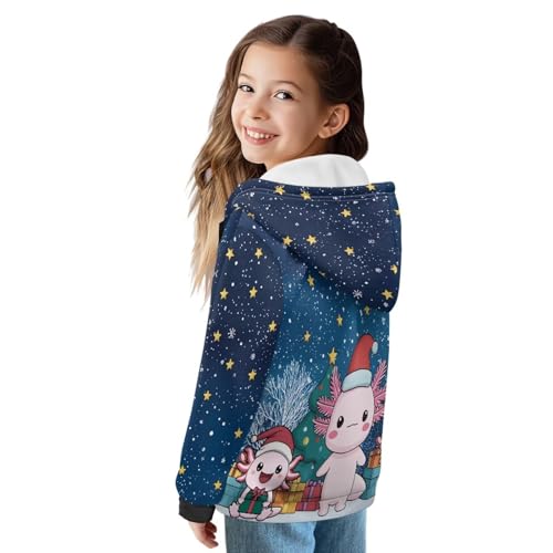 Suobstales Full Zip Fleece Hoodie Long Sleeve Sweatshirt Jackets Casual 6-16T Hooded Pullover Winter Outerwear for Girls Kids2