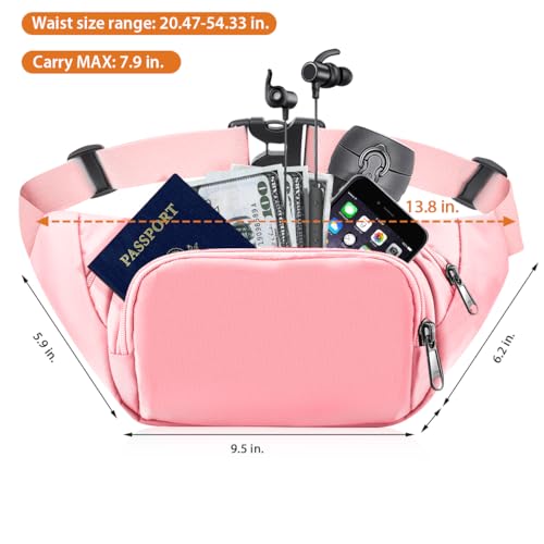 Image of Large Fanny Pack for Women Men - Syican Waist bag with 3-Zipper Pockets, Gifts for Enjoy Sports Traveling Workout Casual Hands-Free crossbody bags Fits MAX 7.9'' iPad & 6.6'' Phone