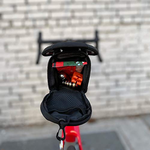 Cycle Factor Waterproof Bike Saddlebag Aerodynamic Bicycle Under Seat Pouch For Mountain, Beach Or Road Bikes - Reflective Lining, Interior Mesh Bag & Key Holder, Velcro Straps, High Shear Resistance #TOP4