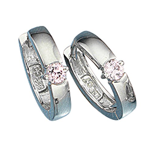 Jobo Damen-Creolen aus 925 Sterling Silber mit Zirkonia