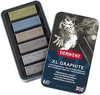 Derwent XL Tinted Graphite Drawing Blocks, Set of 6, Professional Quality, 2302010 - Multi-Colour