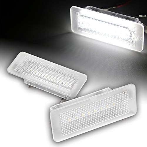 EPARTS White 18 SMD LED License Plate Light Full LED License Plate Tag Lighting Lamp Pair Compatible with Smart Fortwo Coupe Convertible 450 451