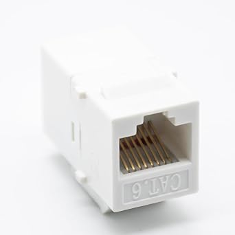Elecbee Cat6 RJ45 Coupler Female to Female Ethernet Gigabit Keystone Jack Coupler White
