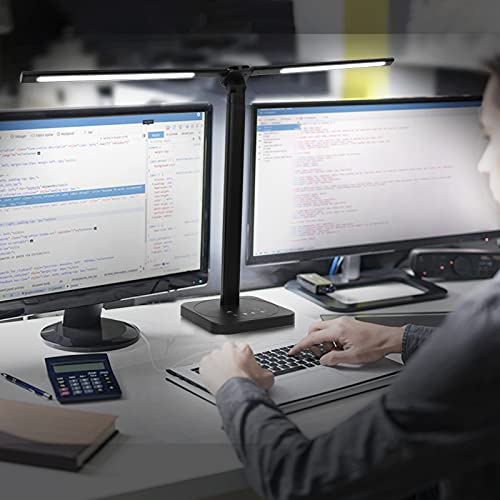 Siccoo Led Double Head Desk Lamp,Double Swing-Arm Table Lamps, Piano Lamp,Adjustable Brightness Color Temperature ，For Home/Reading/Offices/Bedrooms/Dormitories #TOP6