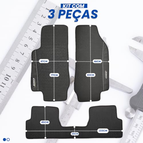 Jogo de Tapetes Automotivos Emborrachados para Onix 2018-2019 - 03 peças