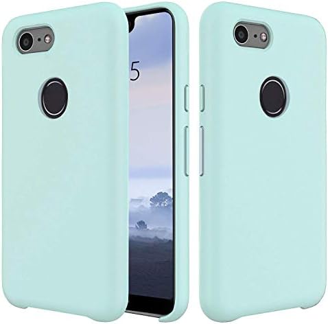 Setber Google Pixel 3 XL Case, Liquid Silicone Gel Rubber Shockproof Case with Soft Cloth Lining Cushion for Google Pixel 3 XL -Mint