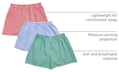 Image of Boxer Shorts for Women Gingham Sleep Y2k Printed Boxers Pj Boxer | Trendy Short,Checkered,Baggy Pj Boxers