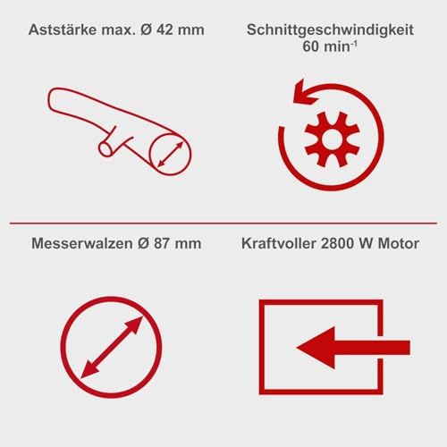 Bild 1 - Scheppach Elektro Gartenhäcksler GS70 | Leisehäcksler 2800W | max. Ø 42 mm Aststärke | Walzenhäcksler mit 56L Fangbox & Rücklauf | Häcksler leise | Softstart | 8 Messerwalzen | leistungsstark & mobil