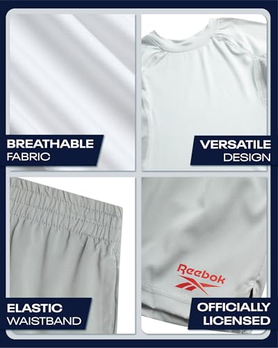 Reebok Boys Athletic Shorts Set - 2 Piece Summer Clothes Outfit with Graphic Tee and Gym Shorts with Inner Compression Lining3