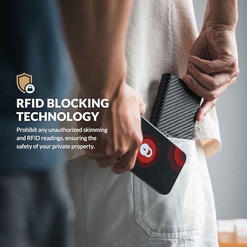 VULKIT Credit Card Holder RFID Blocking Leather Pop Up Card Wallet with Banknote Compartment, ID Window, Coin Pocket & Magnetic Closure